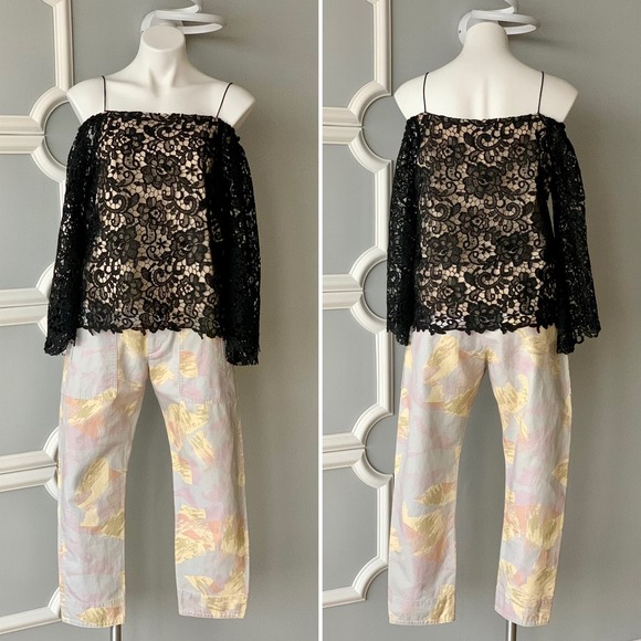 Isabel Marant Etoile Raluni High Rise Cropped Pants in Chalk Size Medium - Picture 10 of 12